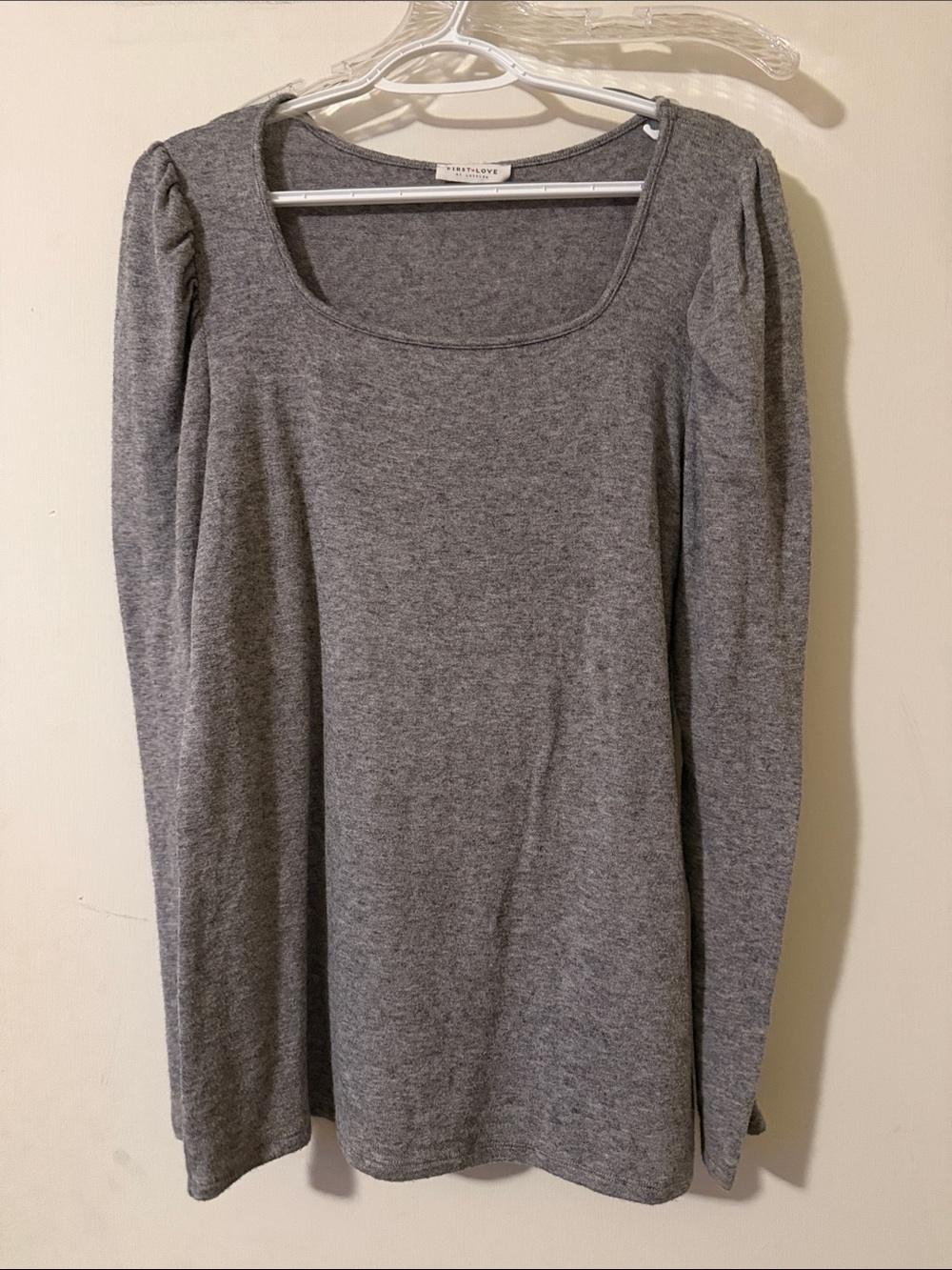 First Love Heather Gray Scoop Neck Long Sleeve Tunic